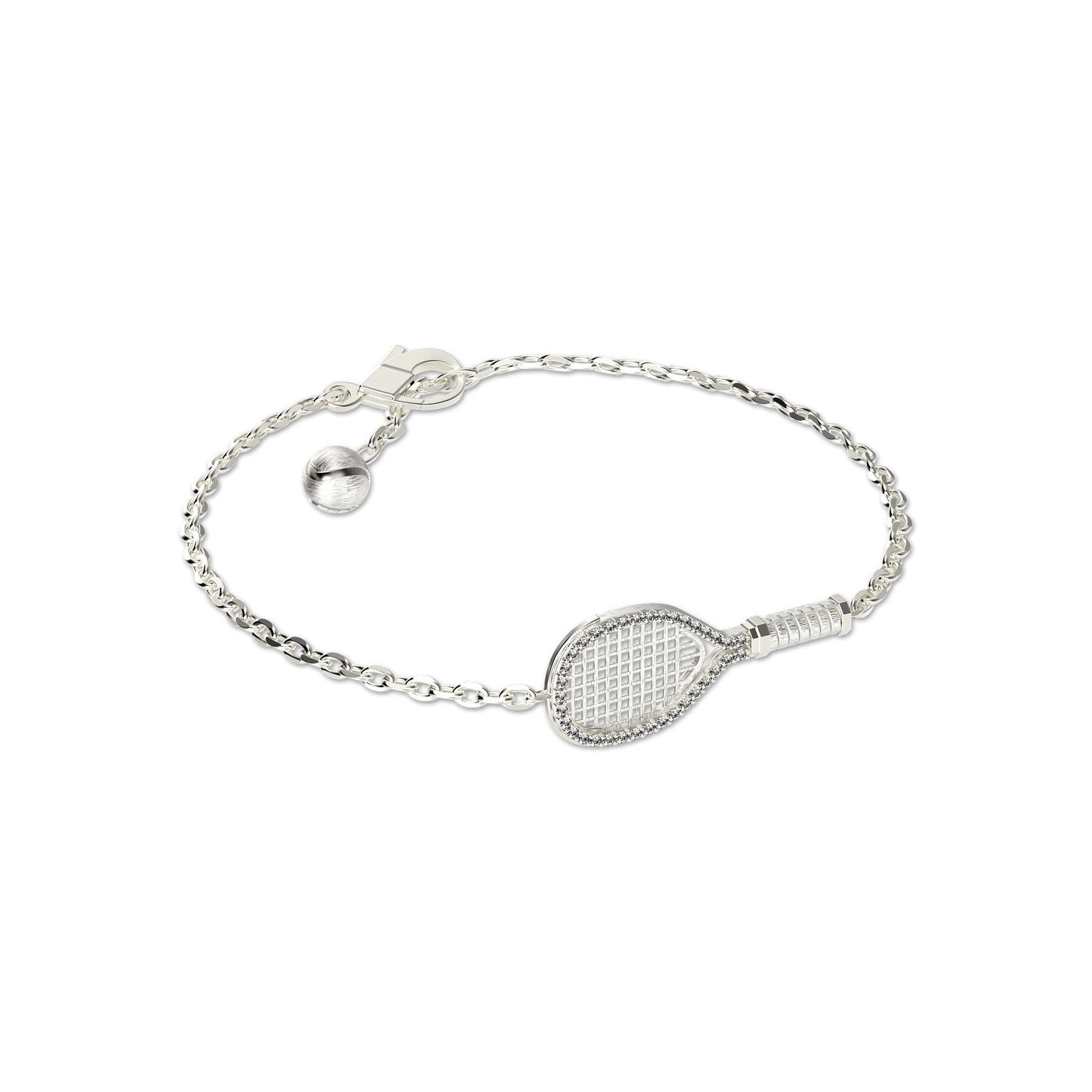 'The Tennis' Bracelet, White Diamond Halo