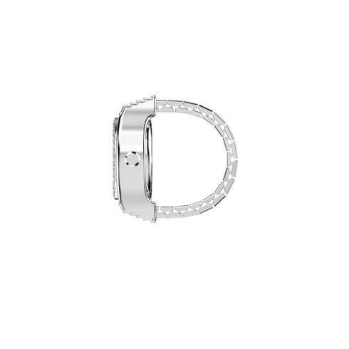 Luxe Classic Diamond Watch Ring - Silver Serenade