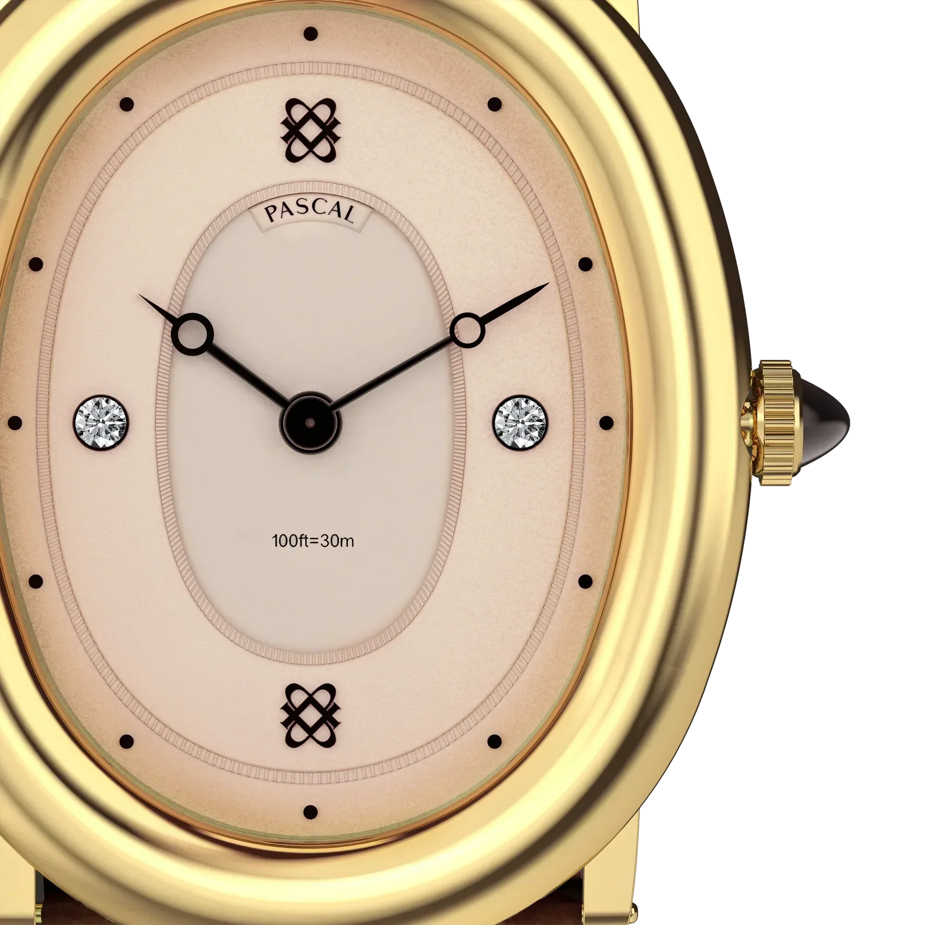 Oval Bubble Diamond Watch - Salmon Dial