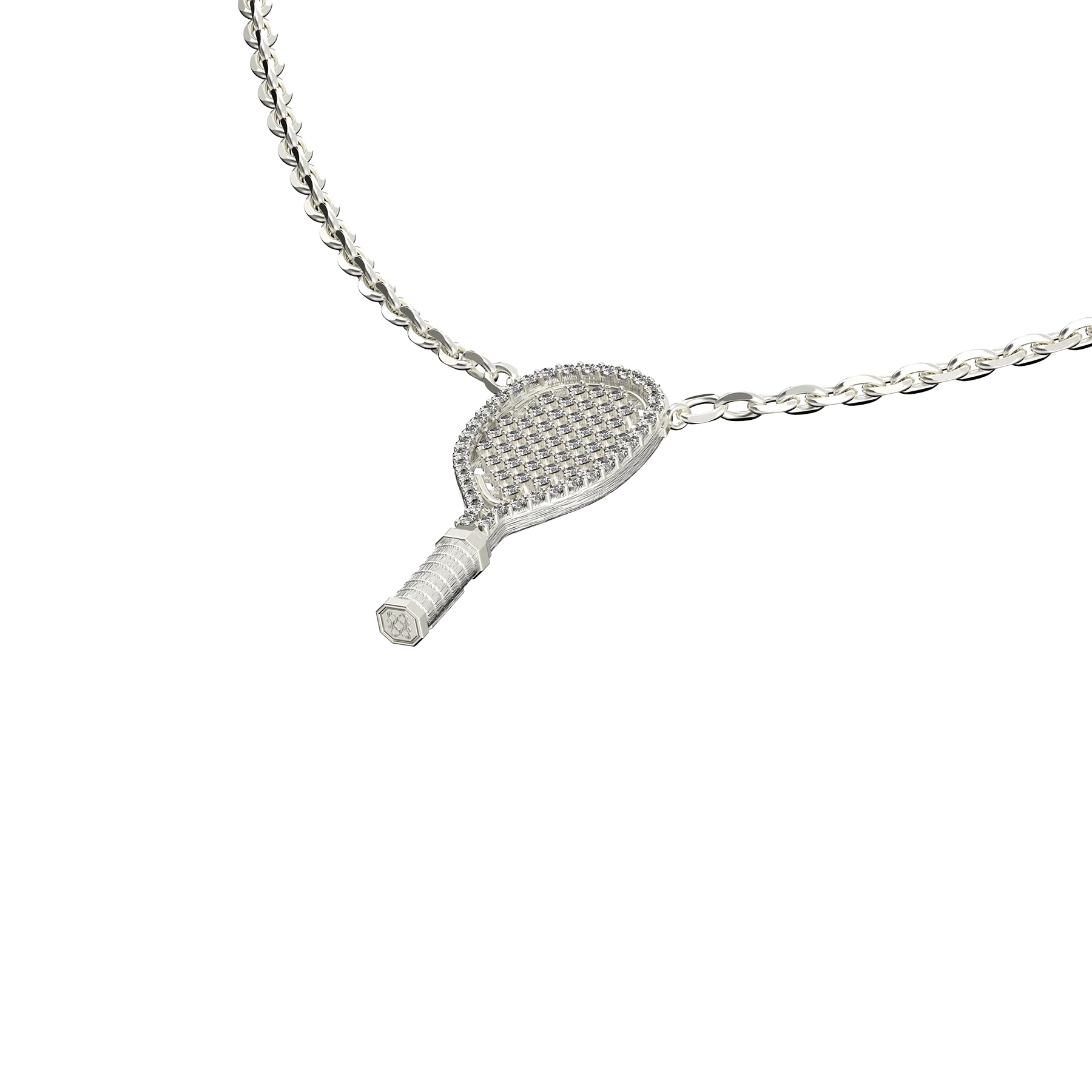'The Tennis' Necklace, White Diamond Pavé
