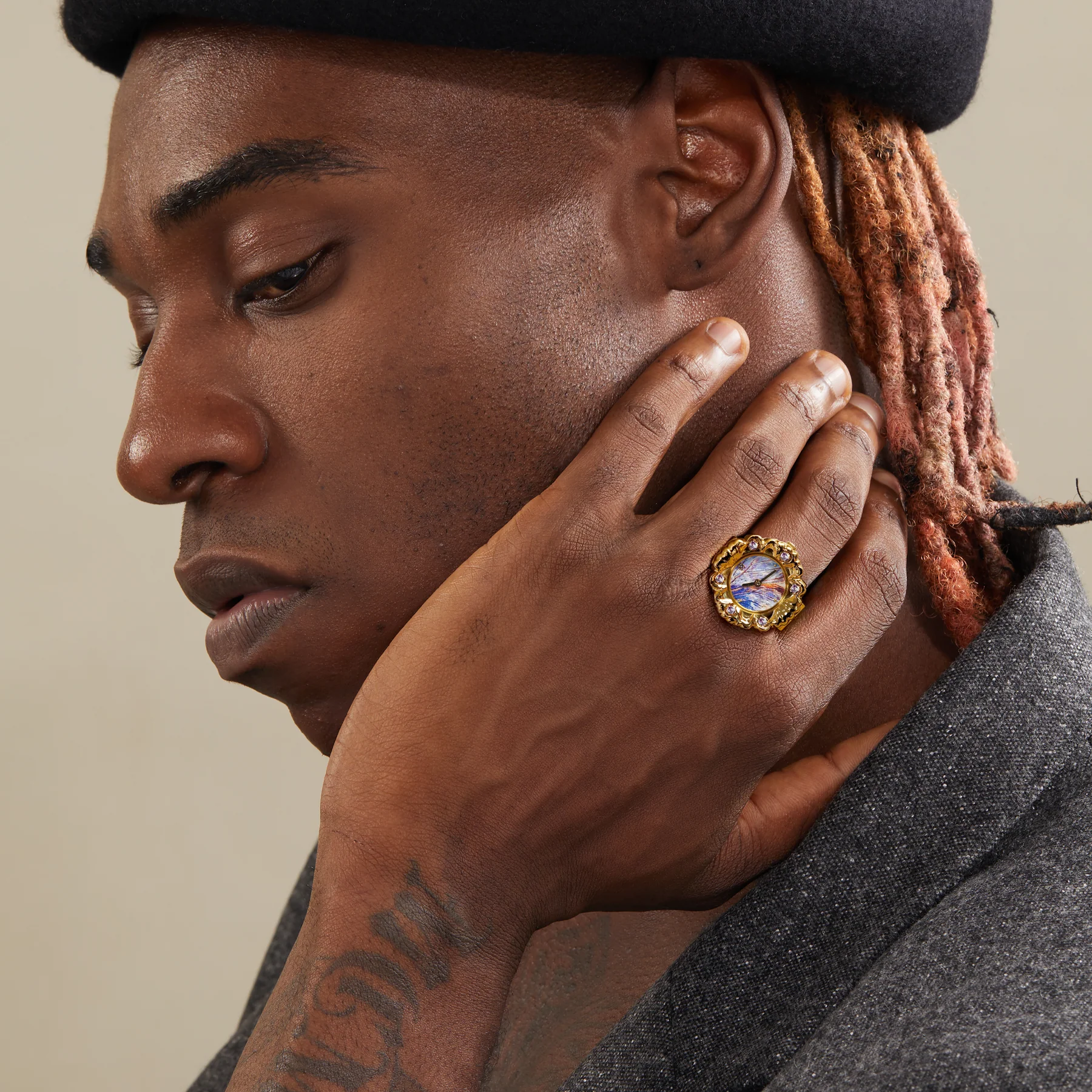 Baroque Watch Ring - Mauve