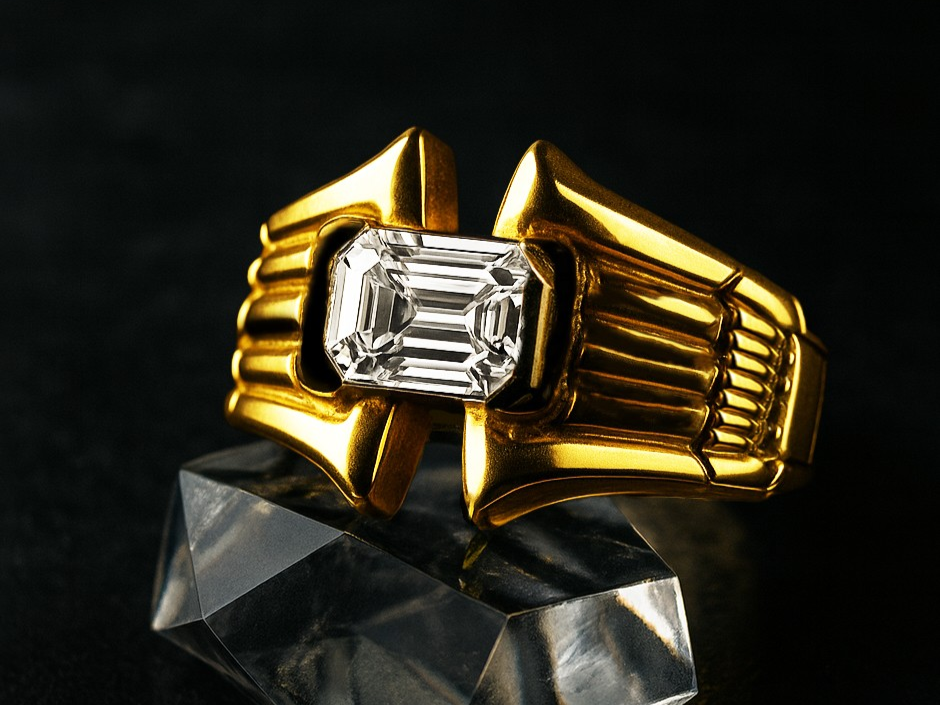 GOLDEN CONCEPT（ゴールデンコンセプト）から、1ctのエメラルドカットのダイヤモンドを使用した新作リング「LGD - Ring K10 Gold」が登場。