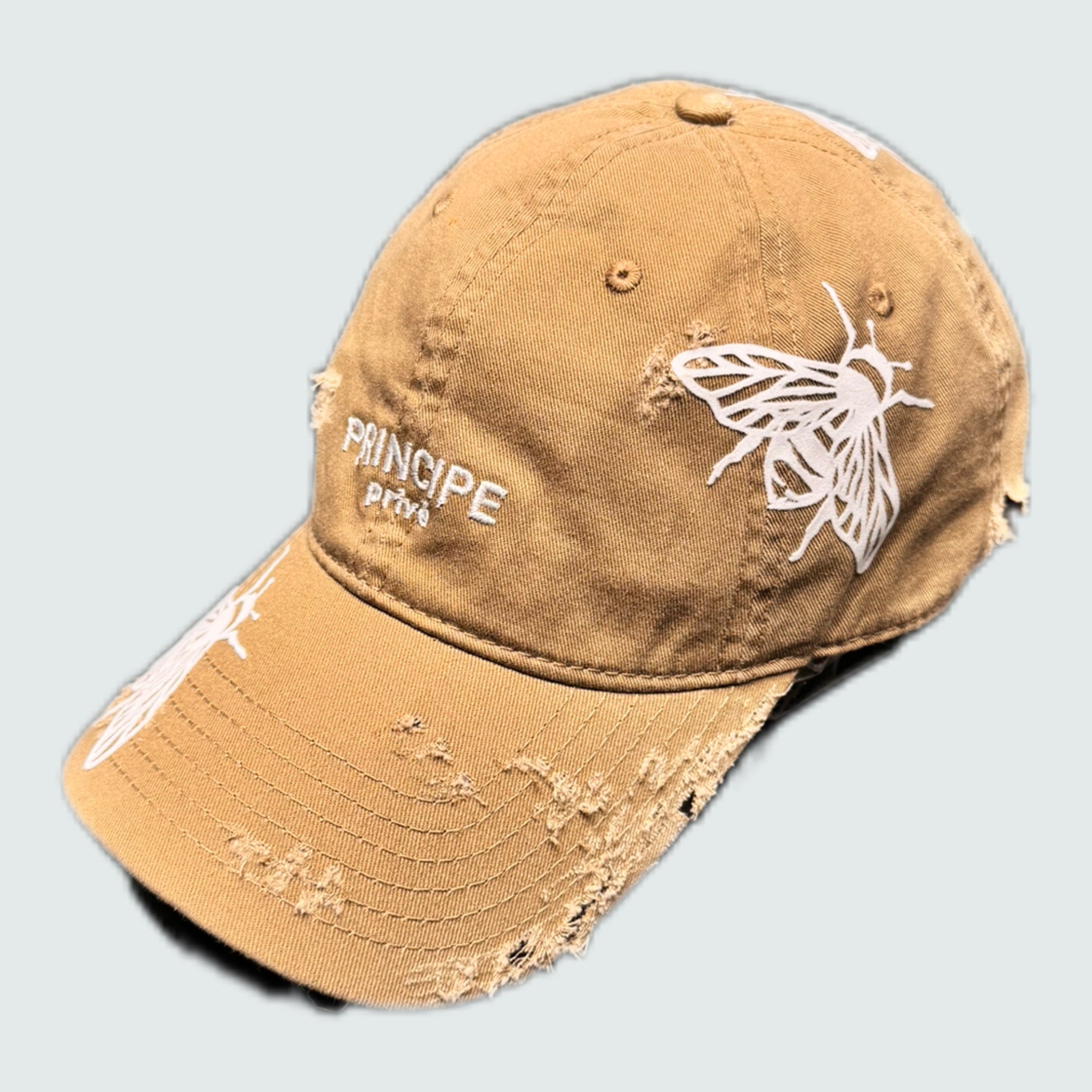 Damaged 2 Line Logo Cap - Khaki