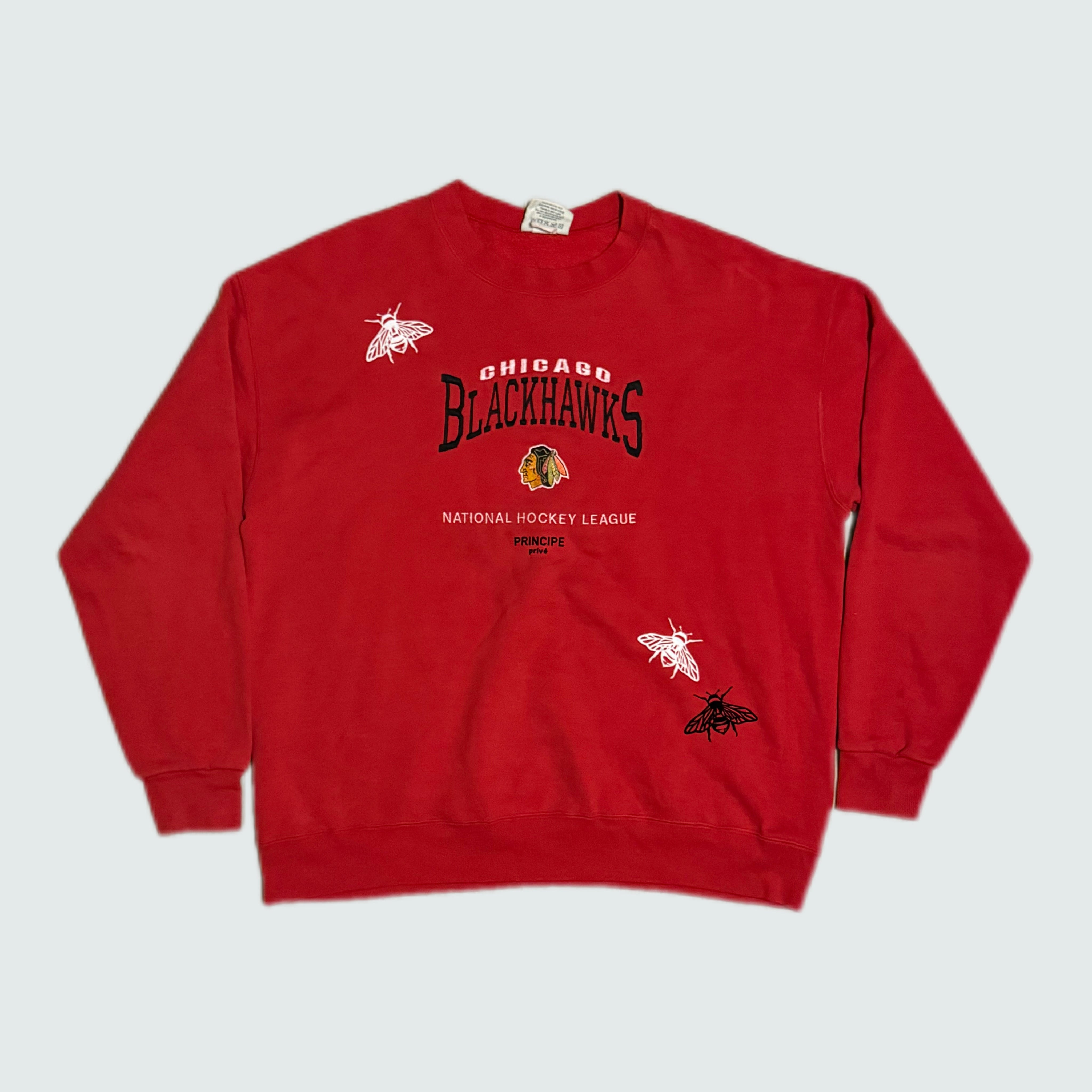 [Vintage] sweat shirts “BLACK HAWKS” (XL)