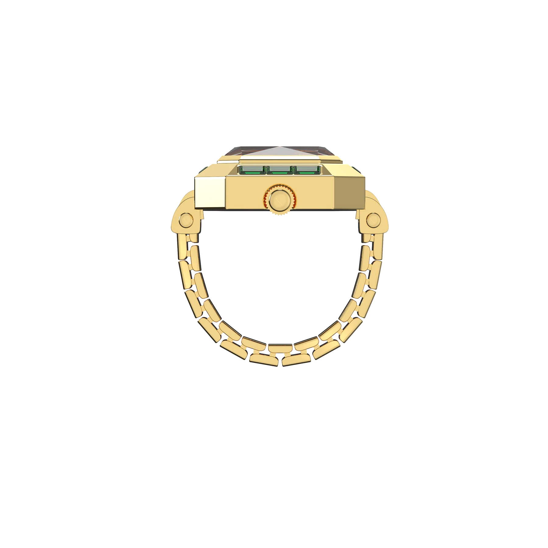 Sofia Prism Cocktail Watch Ring - Tiger Eye