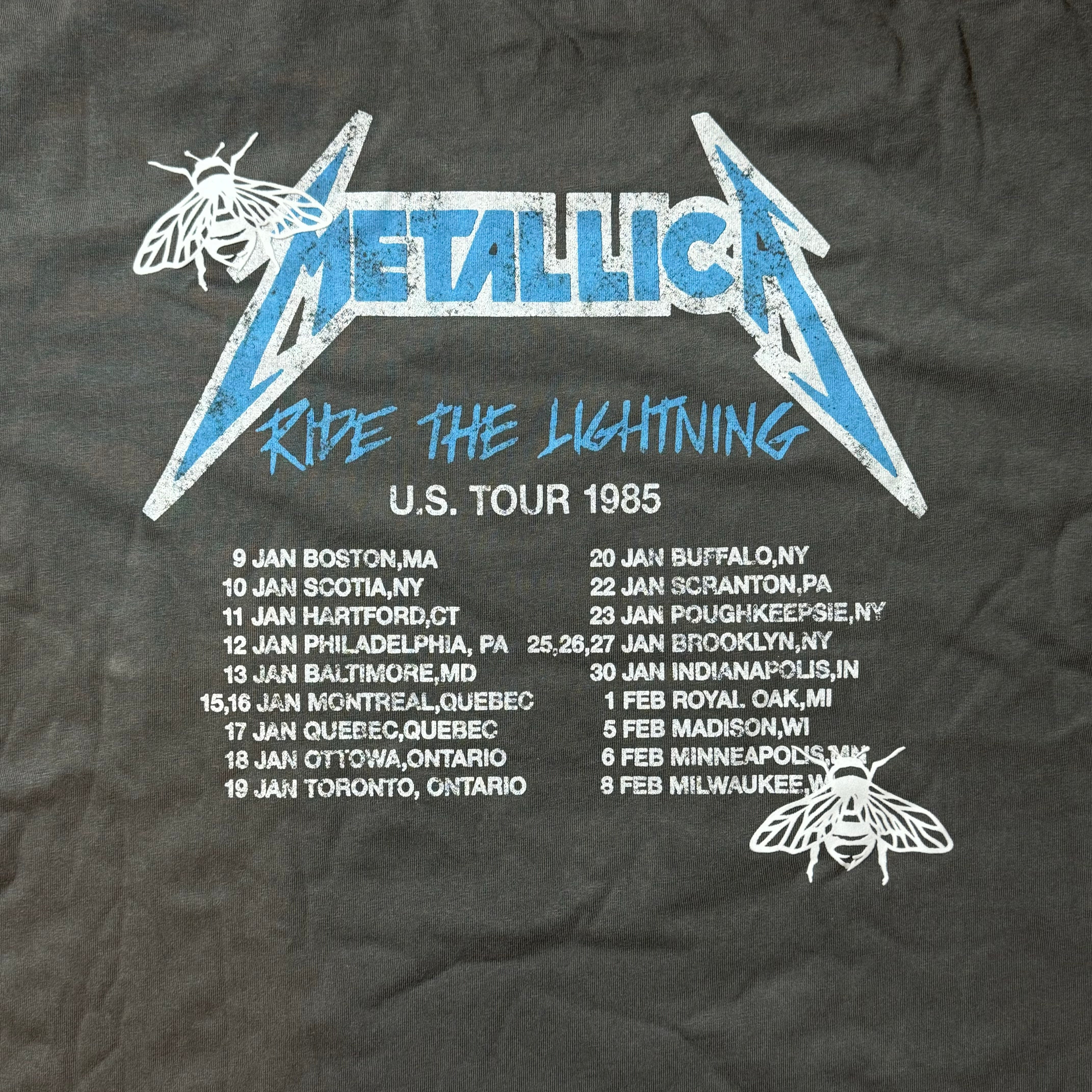 RIDE THE LIGHTNING 1985 TOUR T-SHIRT