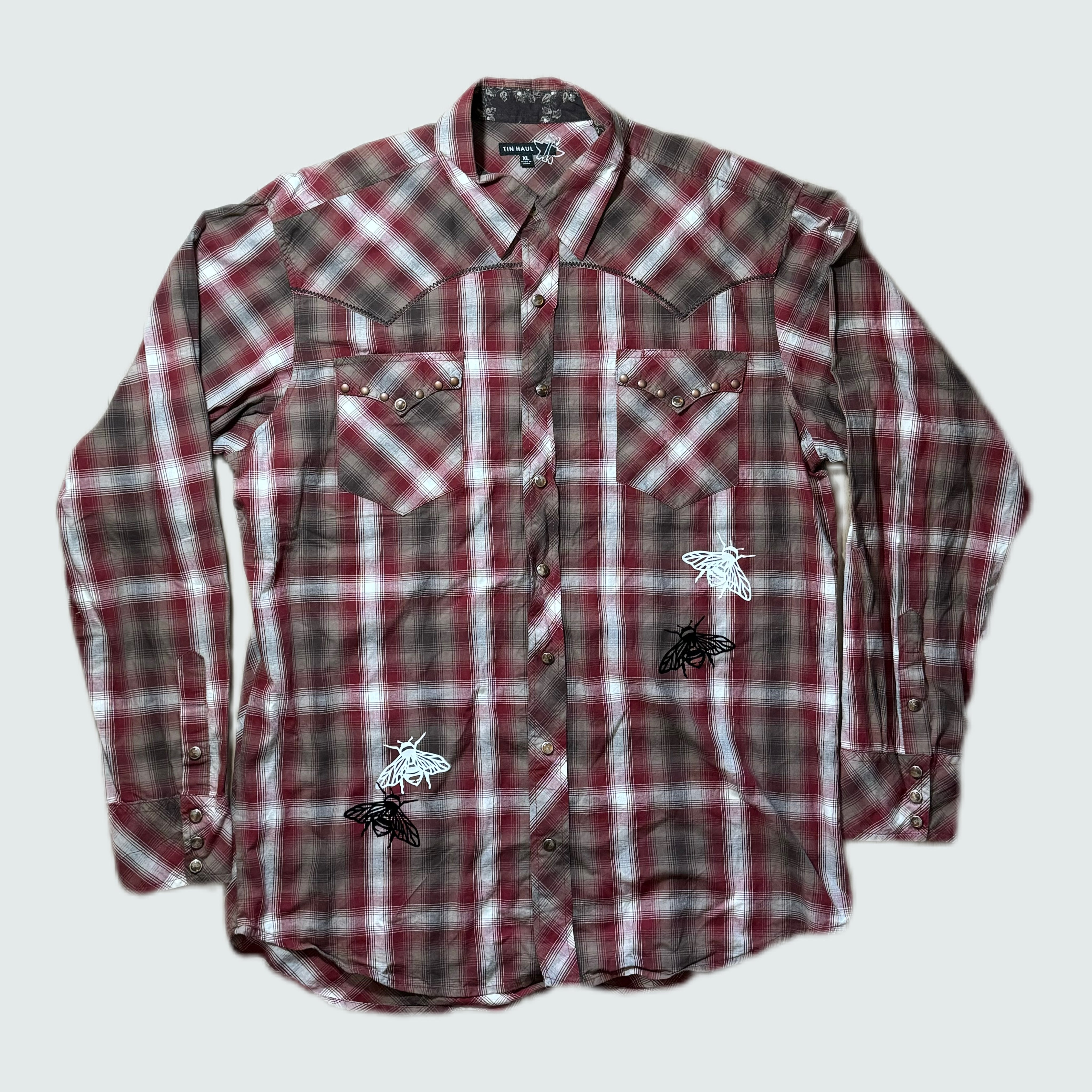 Vintage Plaid Shirt “TIN HAUL” (XL)