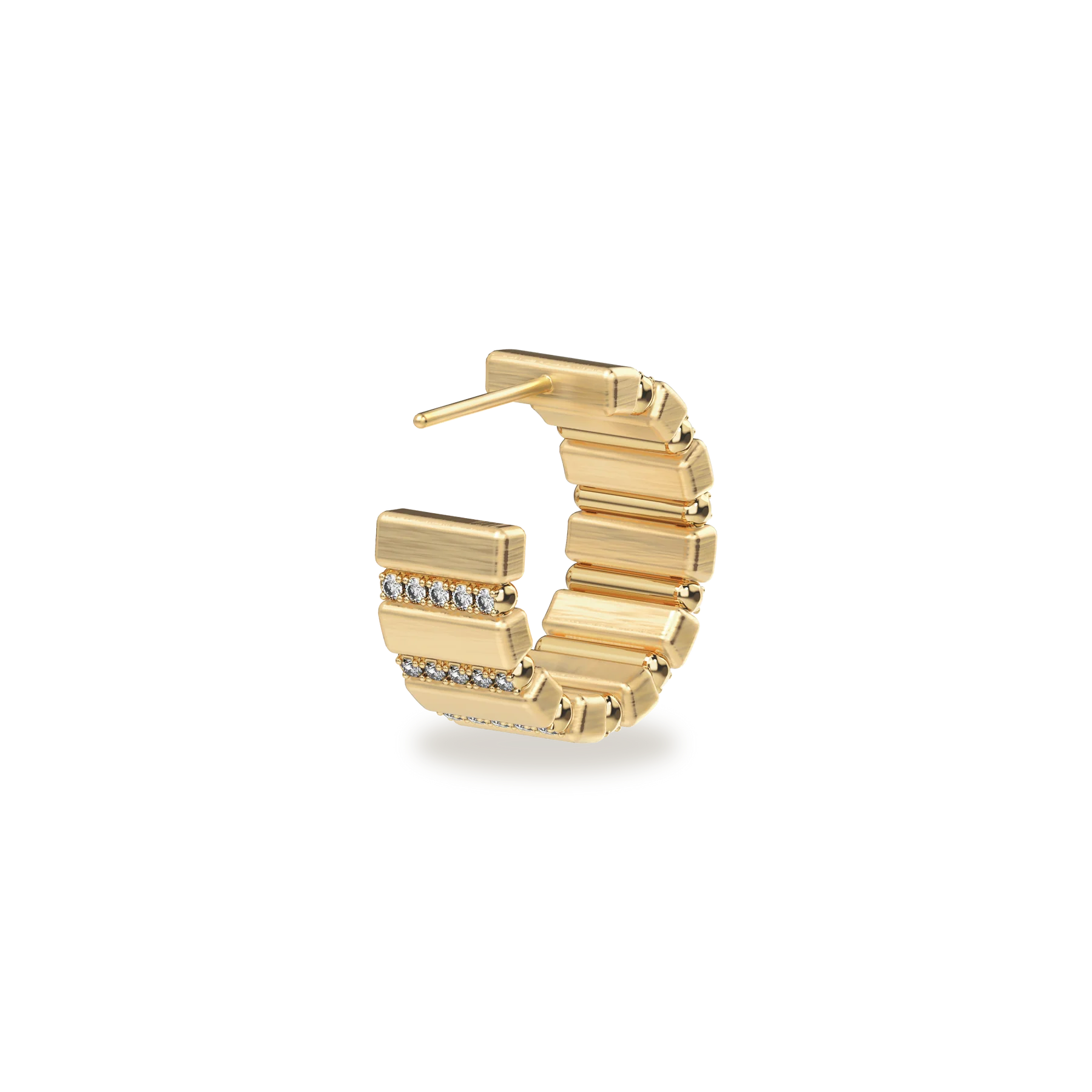 'Parthènope' Diamond Hoop Earrings