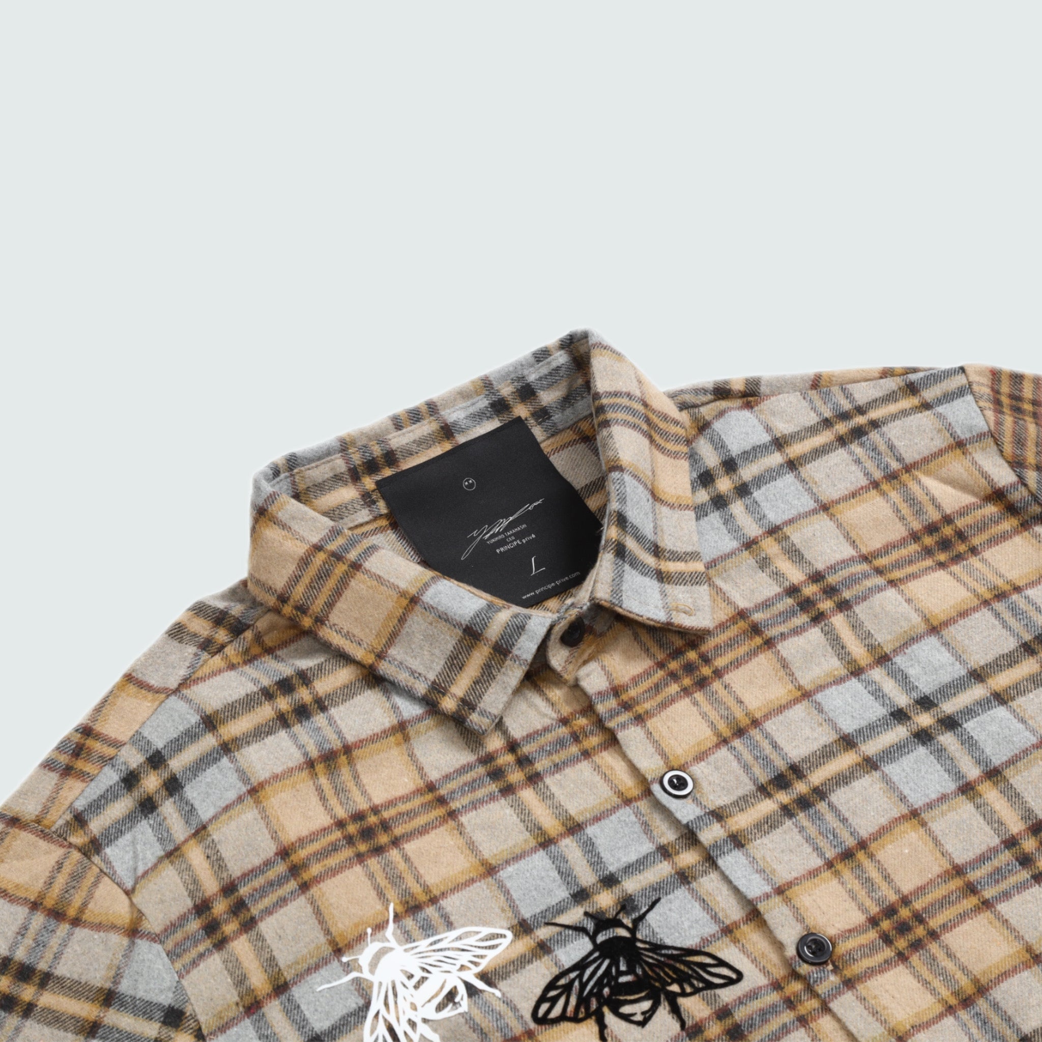 Beige BEE Plaid Shirt