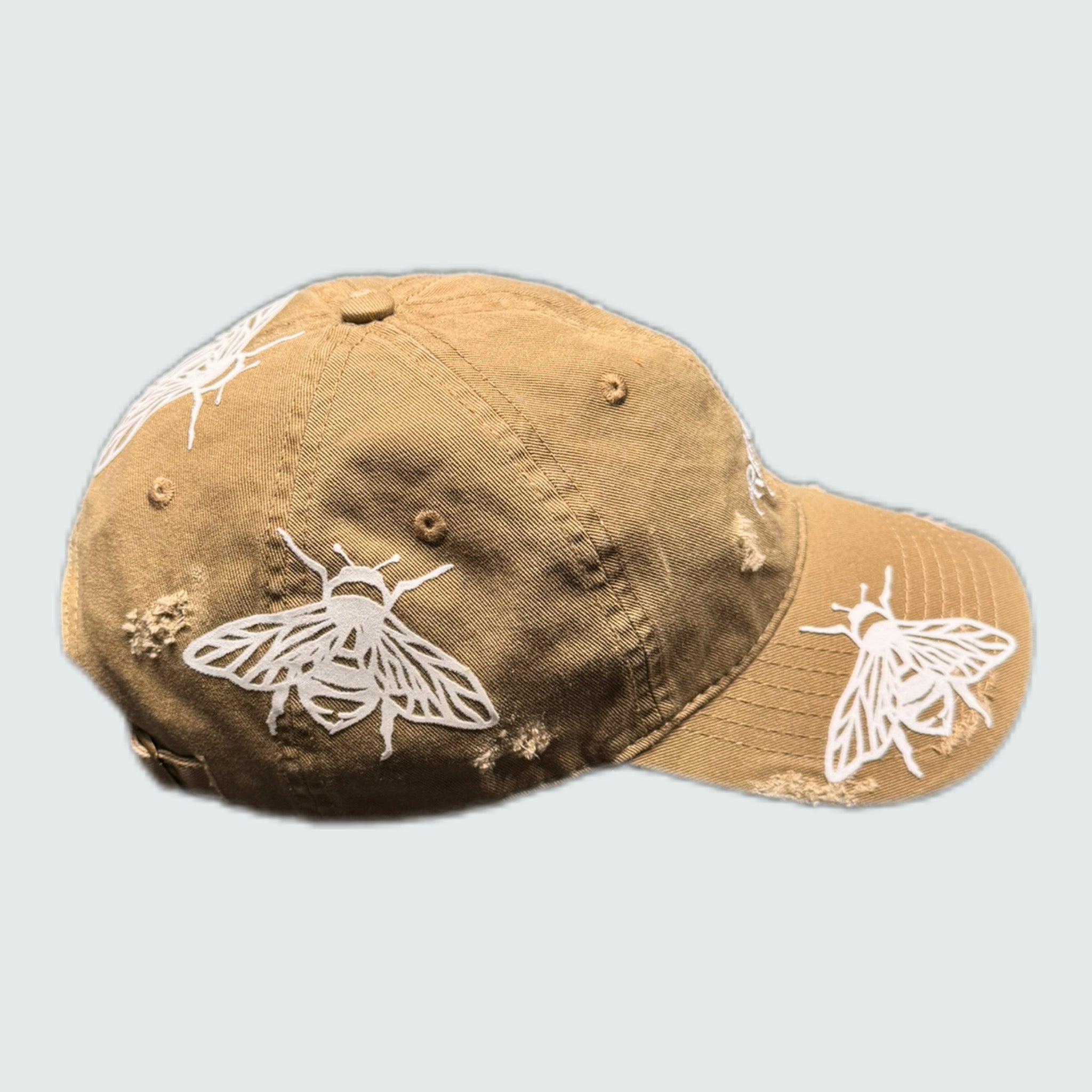 Damaged 2 Line Logo Cap - Khaki