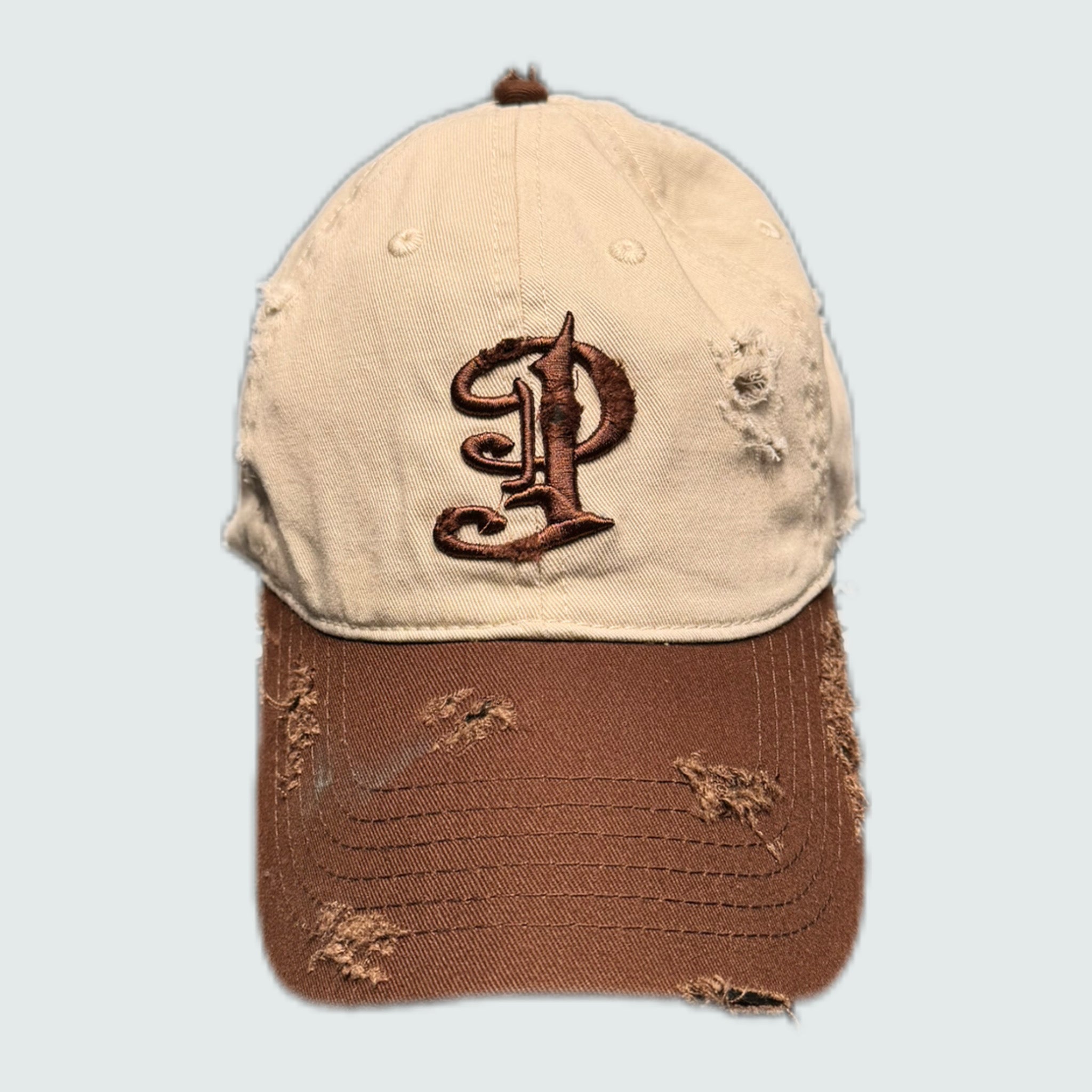 Damaged “P” Logo Cap - Brown