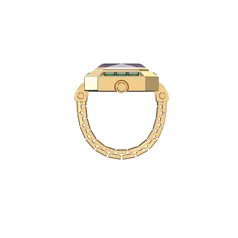 Sofia Prism Cocktail Watch Ring - Blueberry Fondant