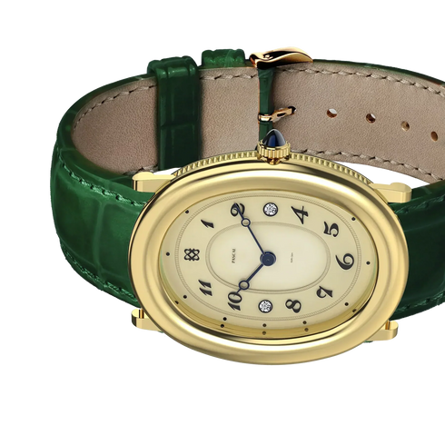 Oval Bubble Diamond Watch - Lush Green
