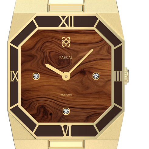 Octagonal Enamel Diamond Watch - Woodland Evening