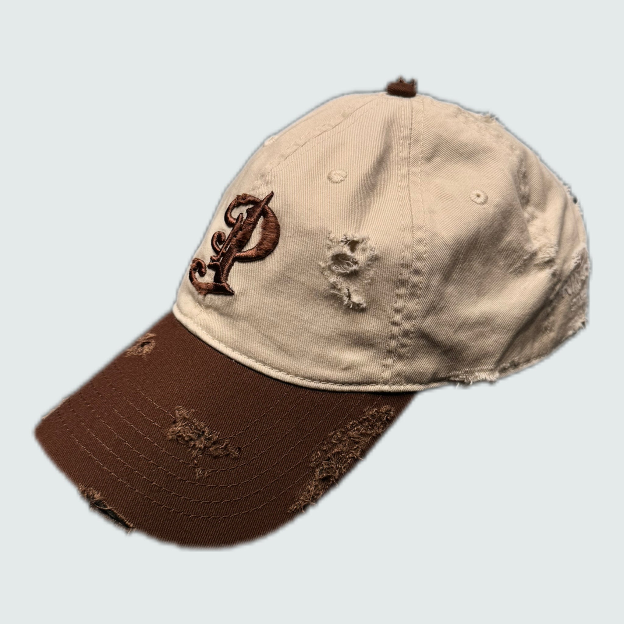 Damaged “P” Logo Cap - Brown