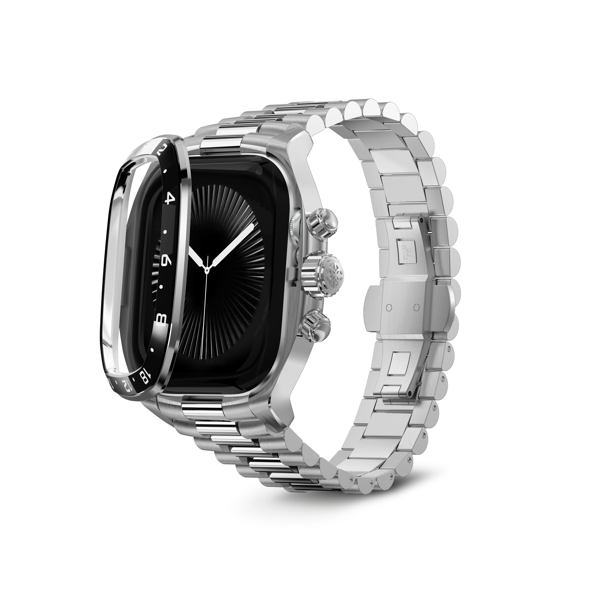 Apple Watch Case - CRCS46 Silver/Black