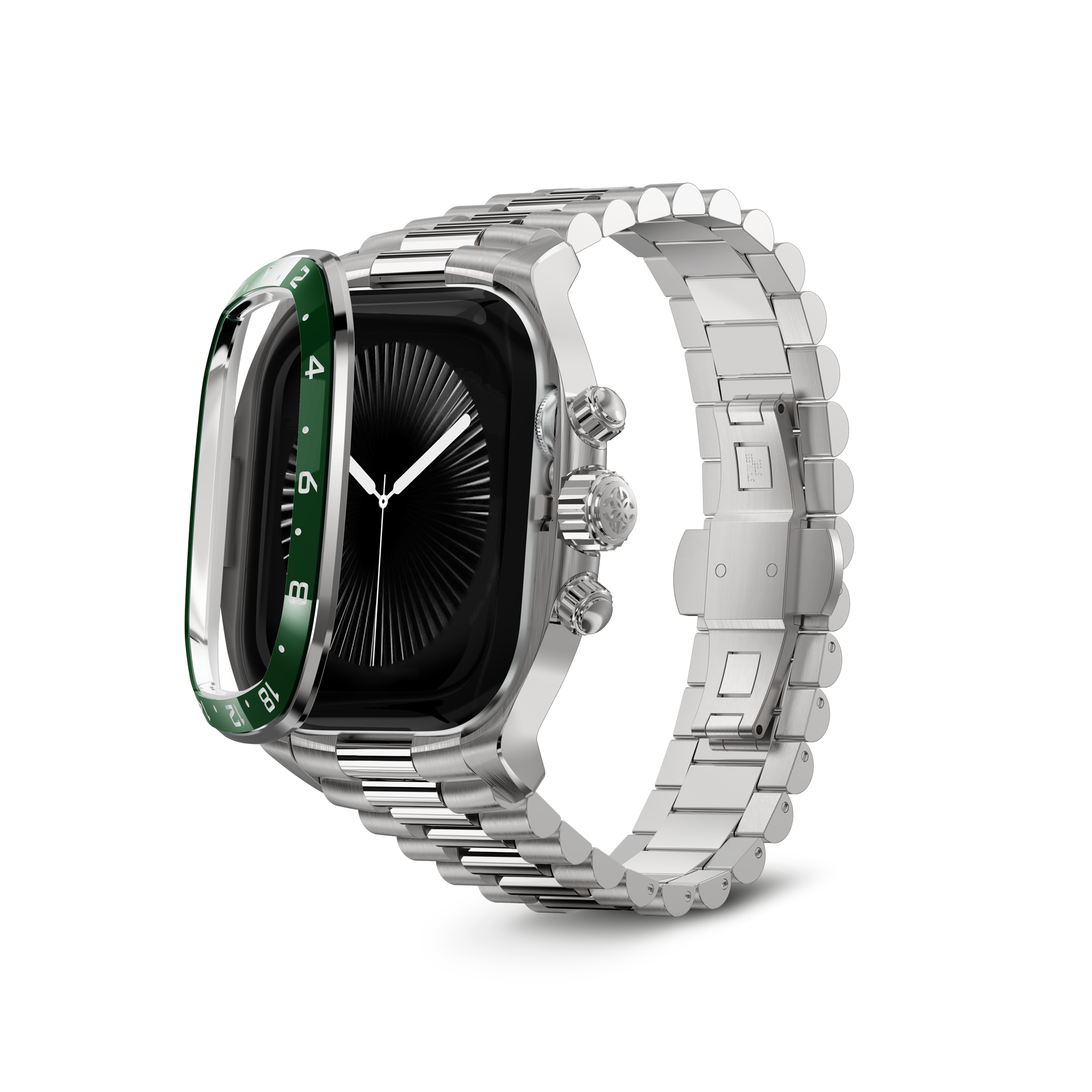 Apple Watch Case - CRCS46 Silver/Green