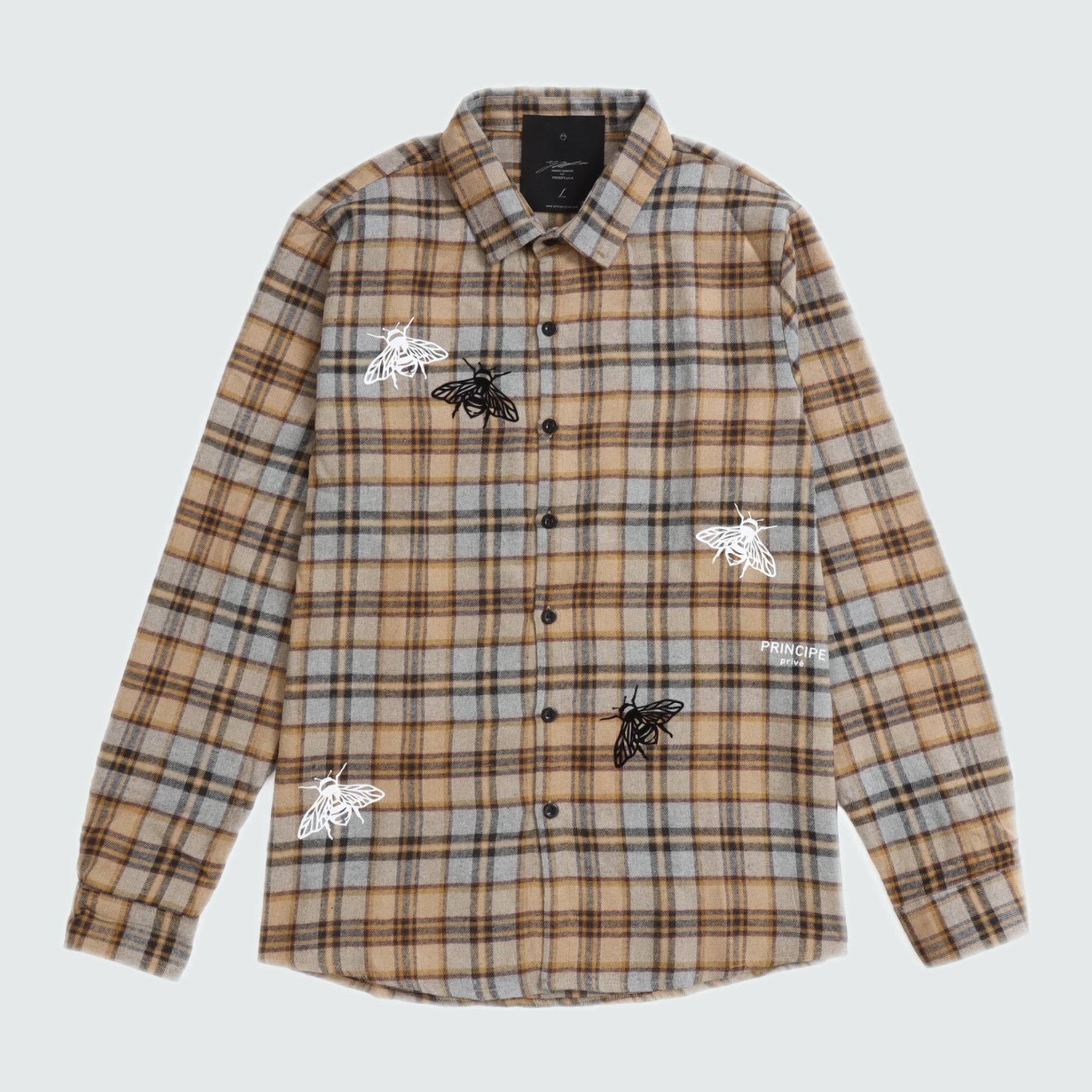 Beige BEE Plaid Shirt