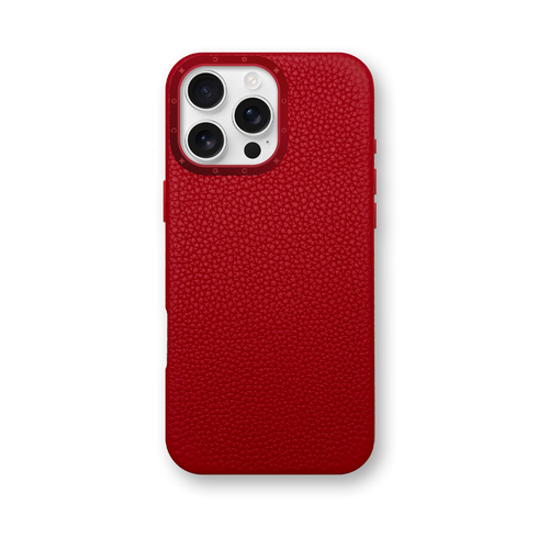 iPhone Case 16 / Full-Grain Leather - Cherry