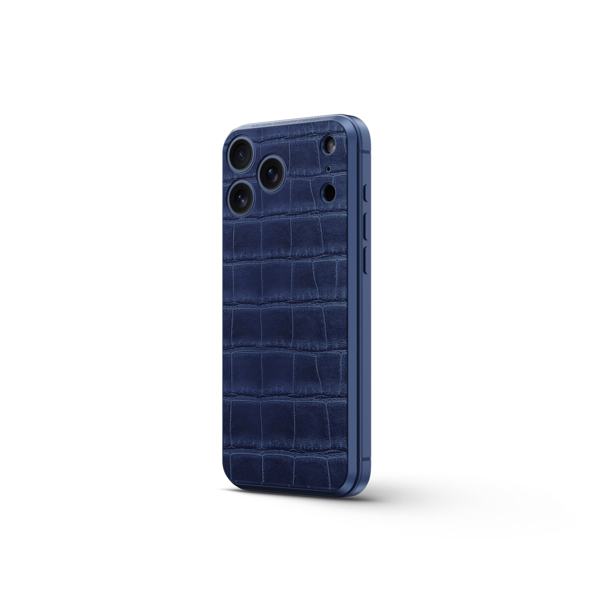 iPhone Case 17 / Magnetic Shield - Croco Embossed - Midnight Blue