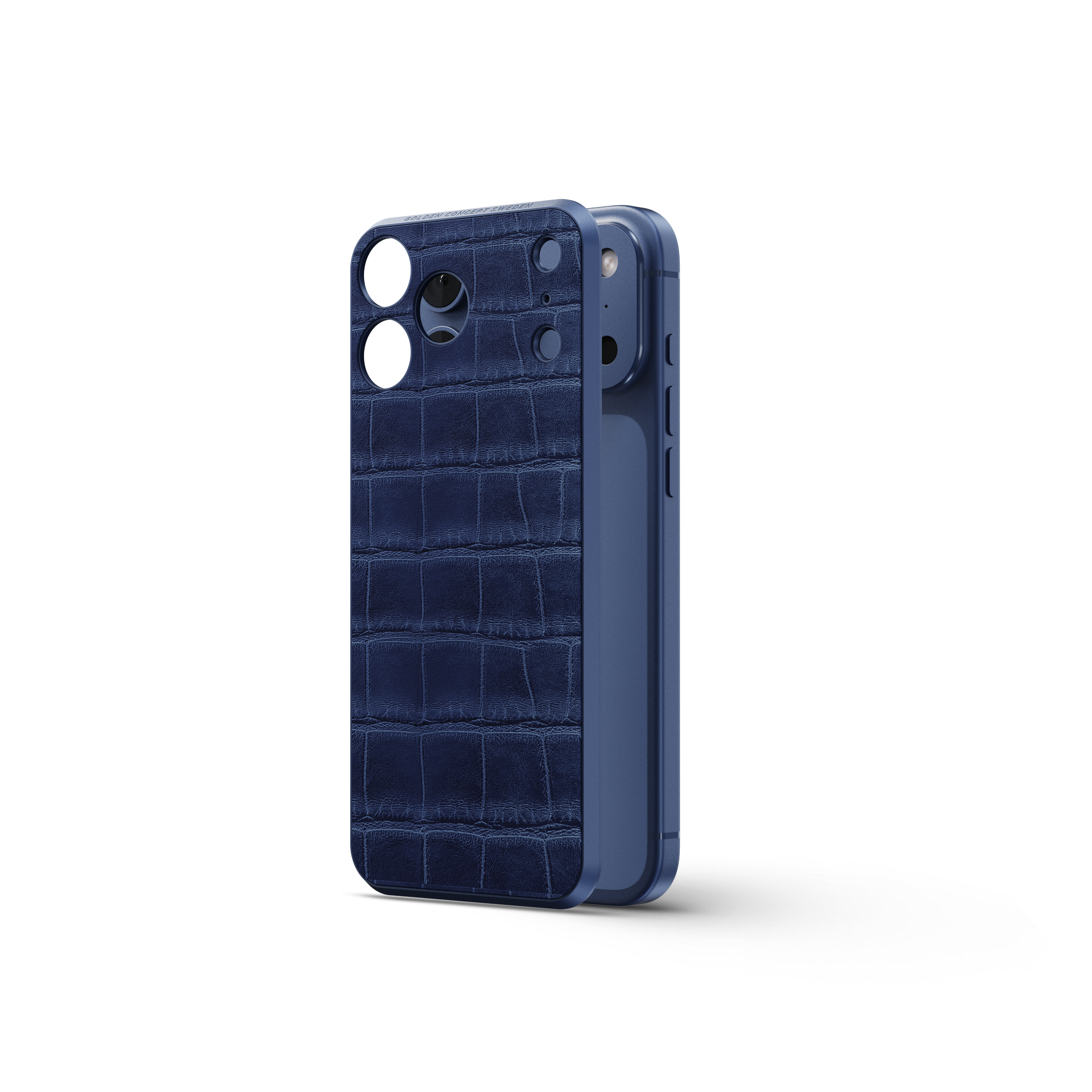 iPhone Case 17 / Magnetic Shield - Croco Embossed - Midnight Blue