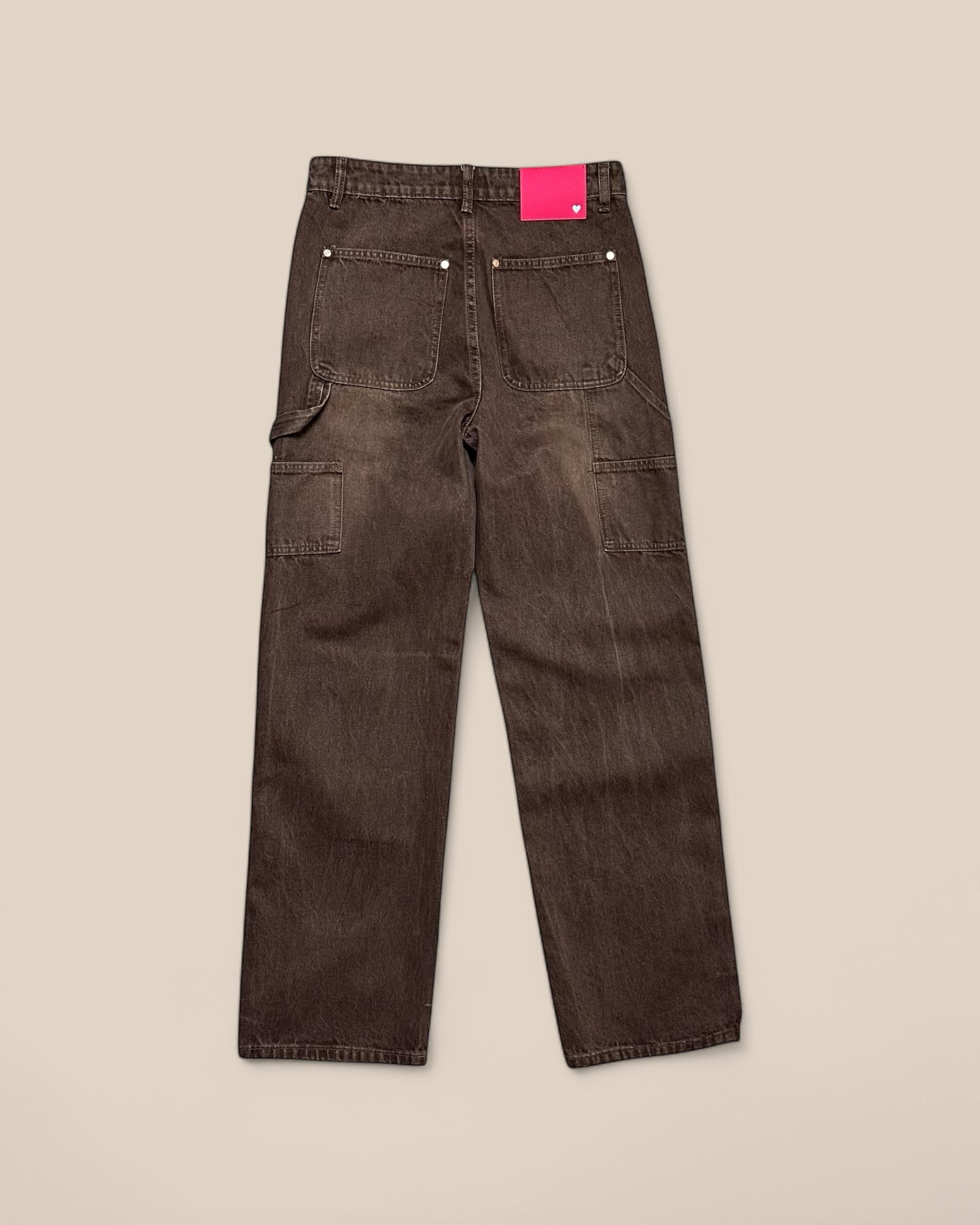 DOUBLE KNEE DENIM - BROWN