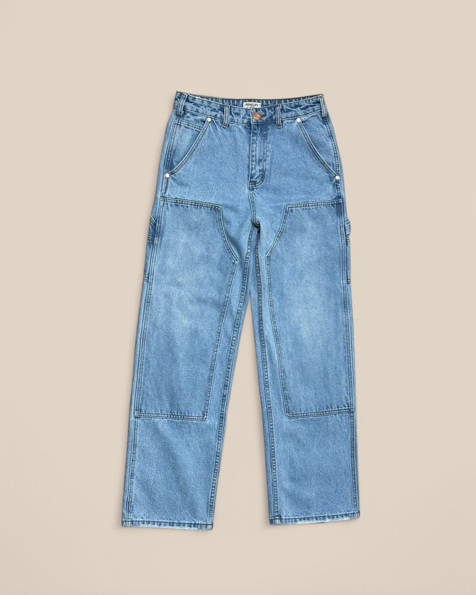 DOUBLE KNEE DENIM - ICE BLUE