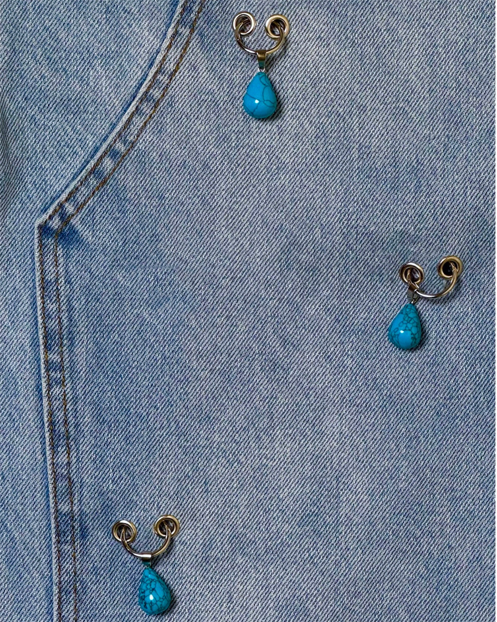 TURQUOISE GEMSTONE DENIM - ICE BLUE