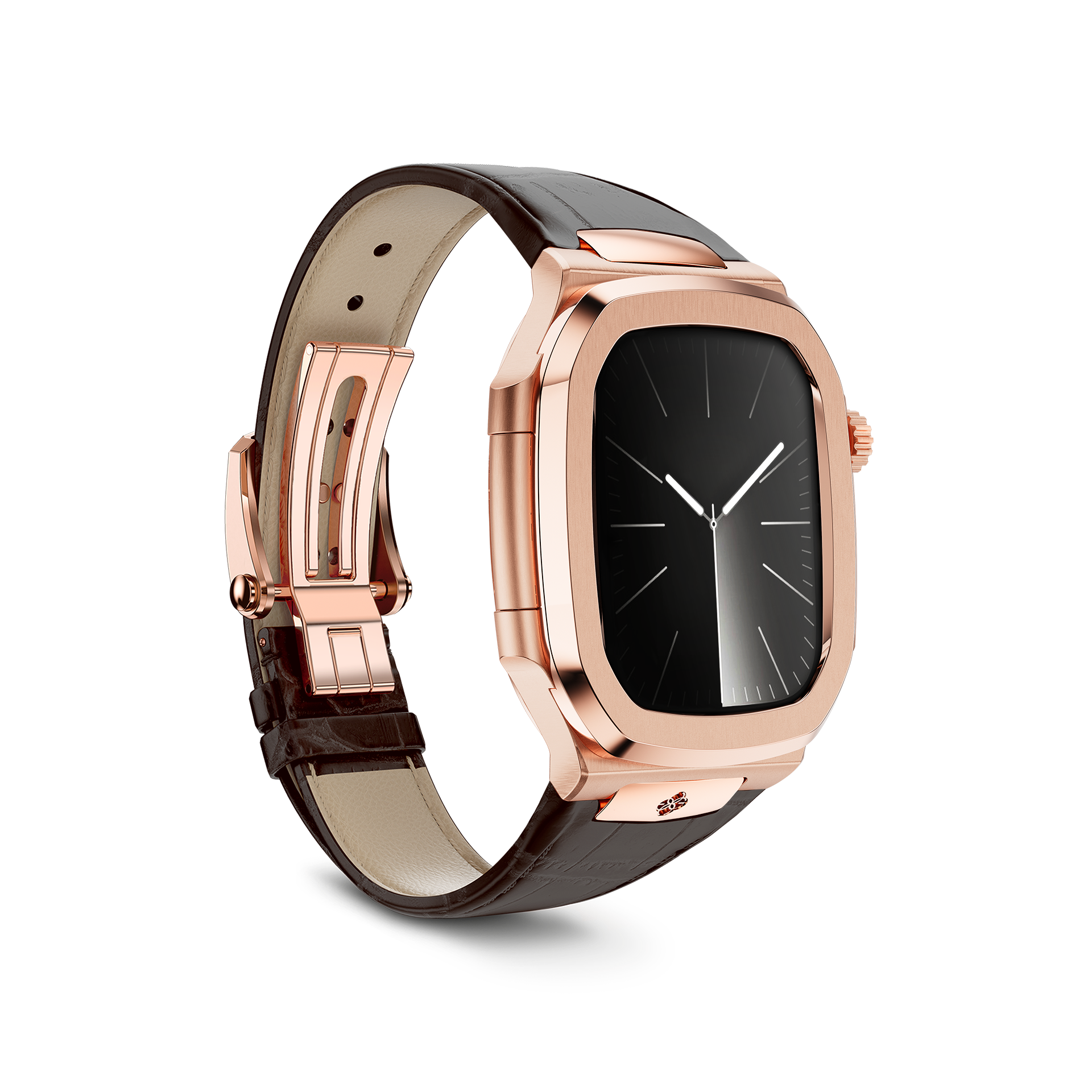 Apple Watch Case - ROL45 -  Rose Gold / Brown