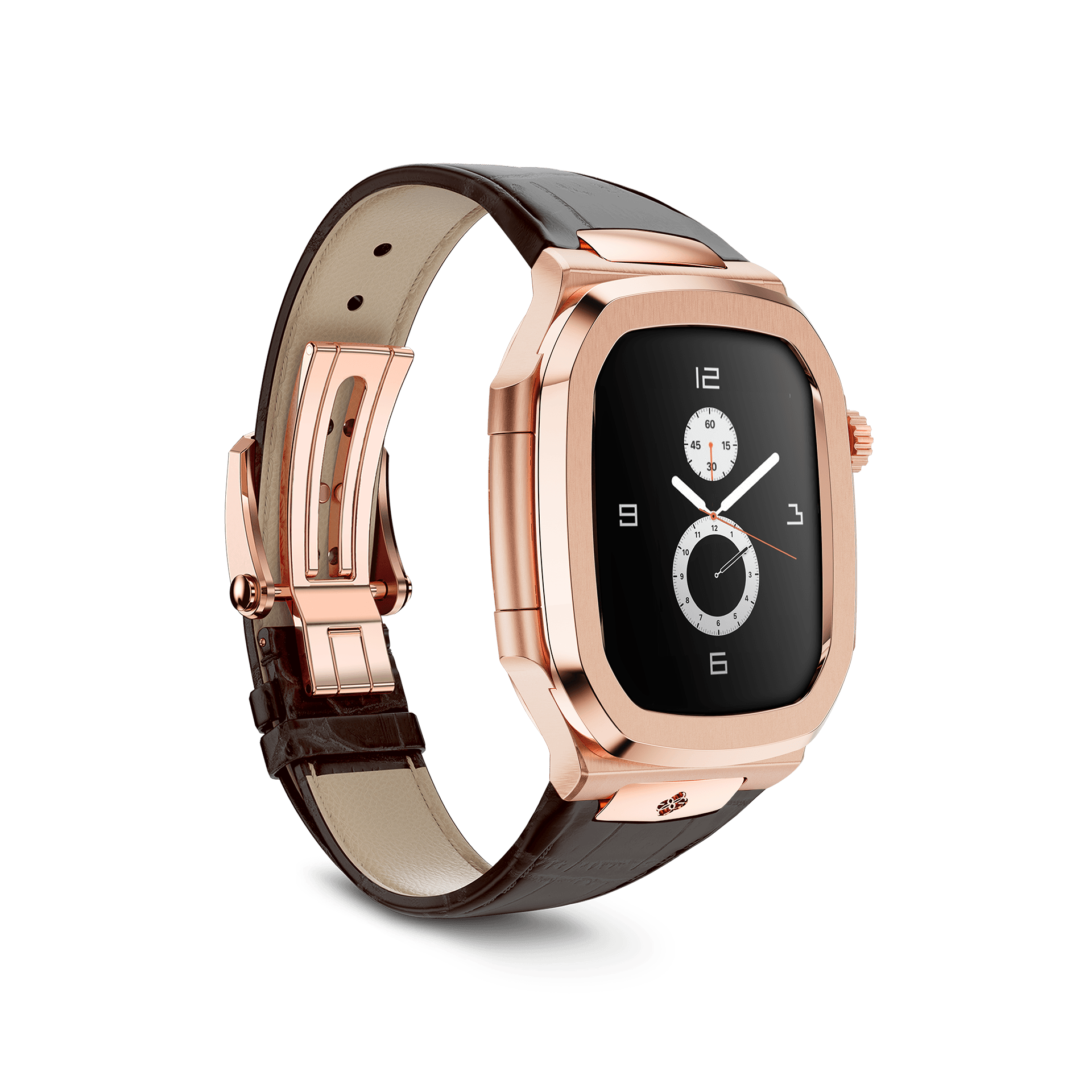 Apple Watch Case - ROL45 -  Rose Gold / Brown