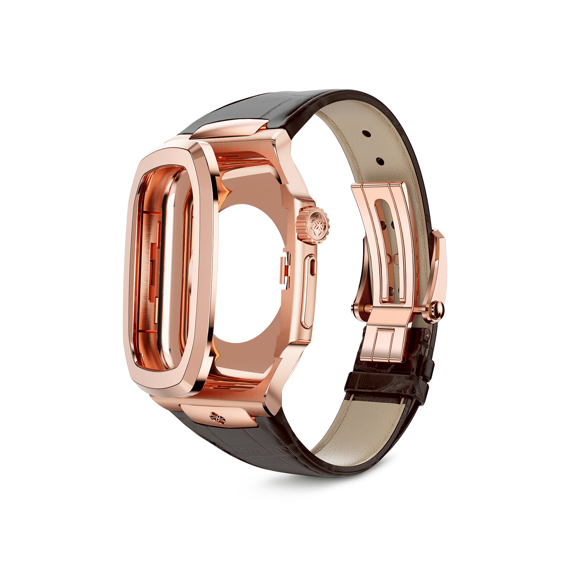 Apple Watch Case - ROL45 - Rose Gold / Brown