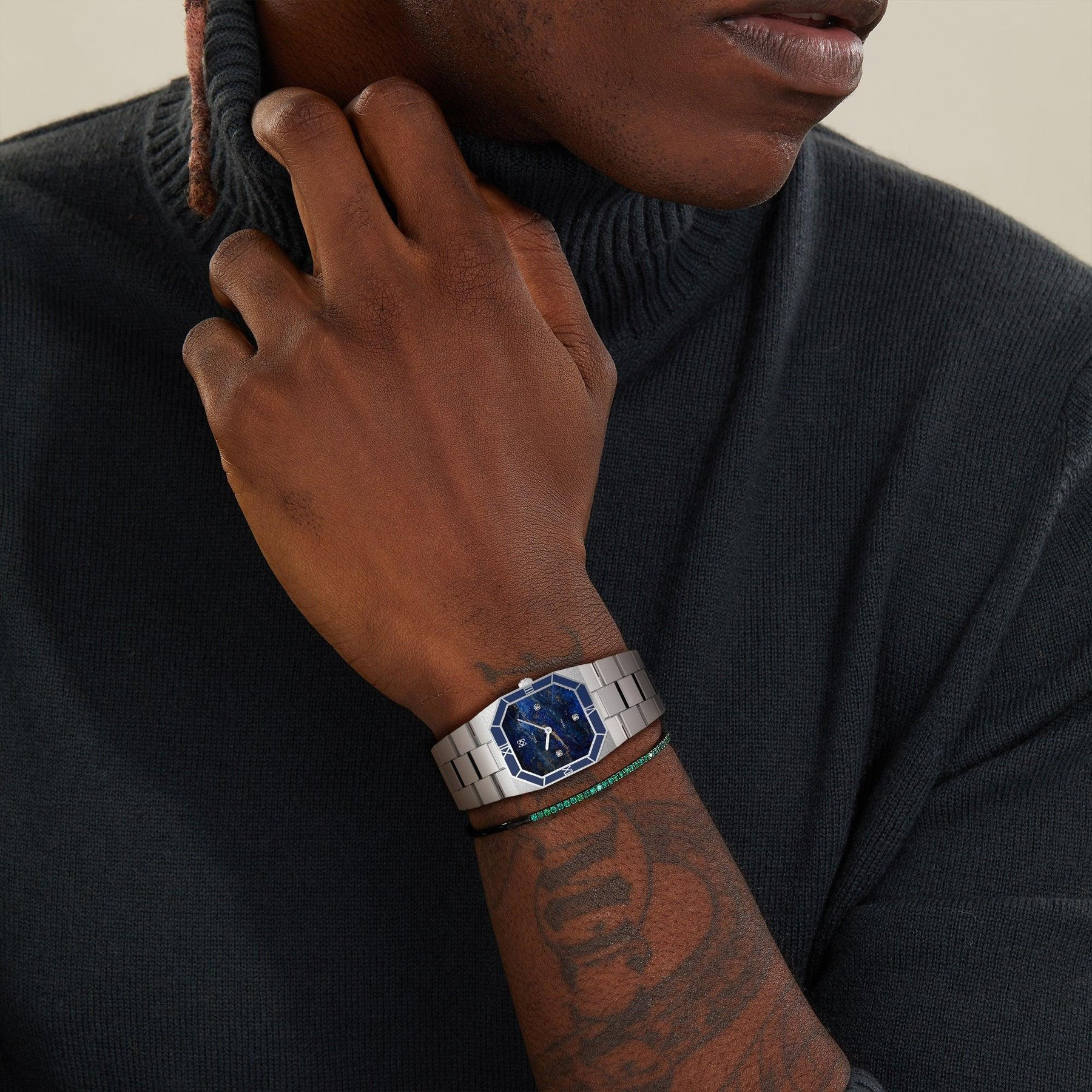 Octagonal Enamel Diamond Watch - Galactic Quest