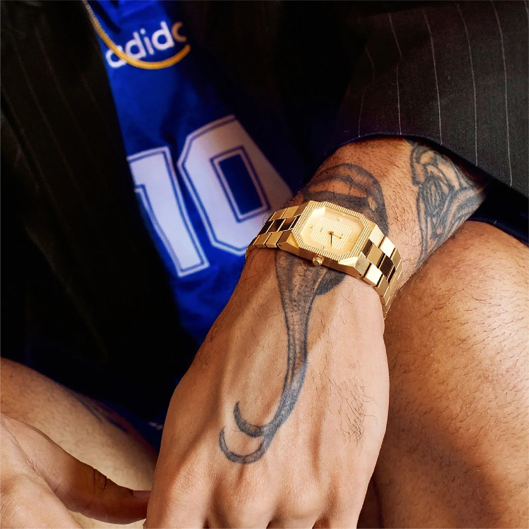 Octagonal Clou de Paris Diamond Watch - Golden Spring