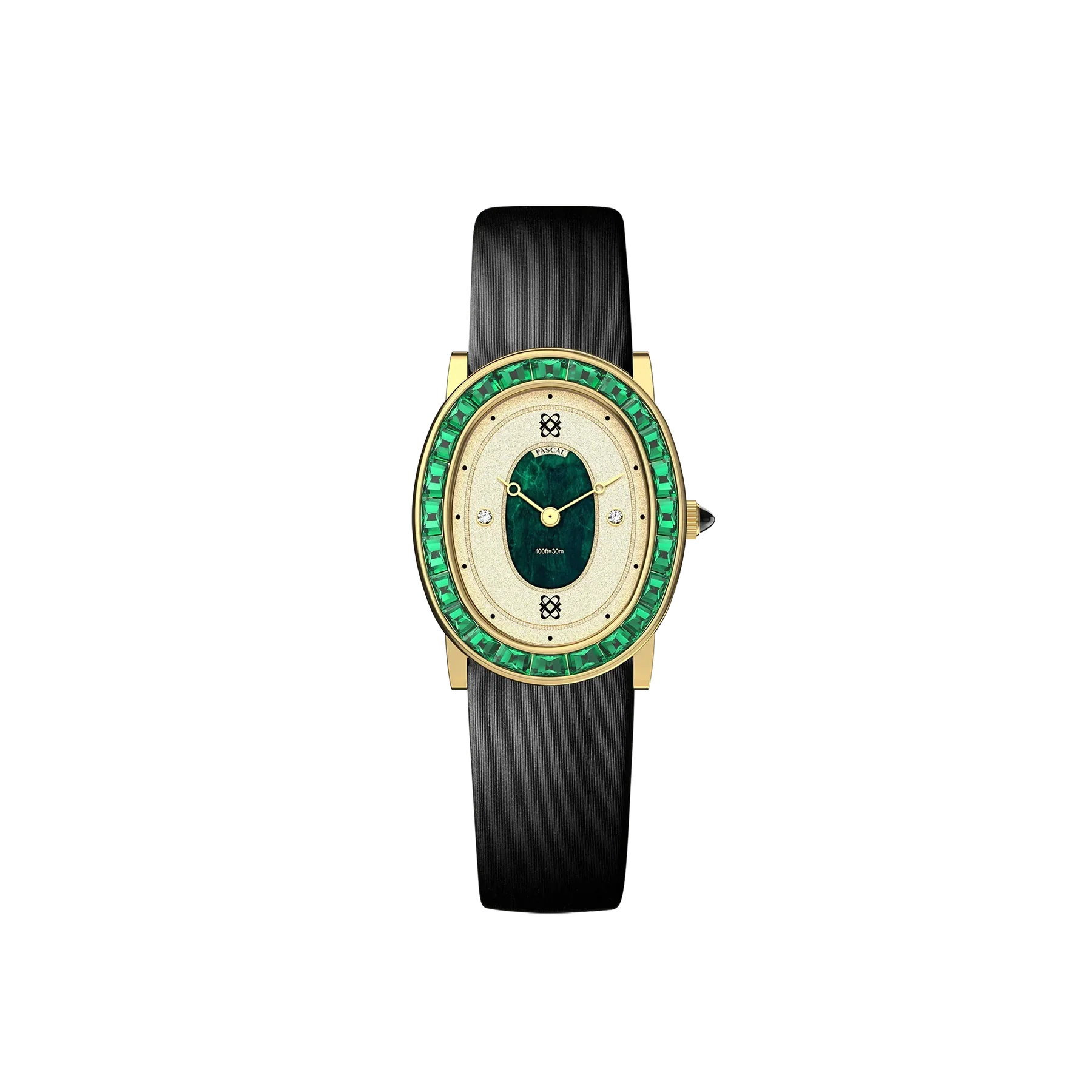 Oval Halo Diamond Watch - Greenery Crown