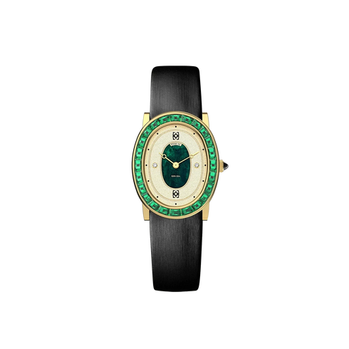 Oval Halo Diamond Watch - Greenery Crown