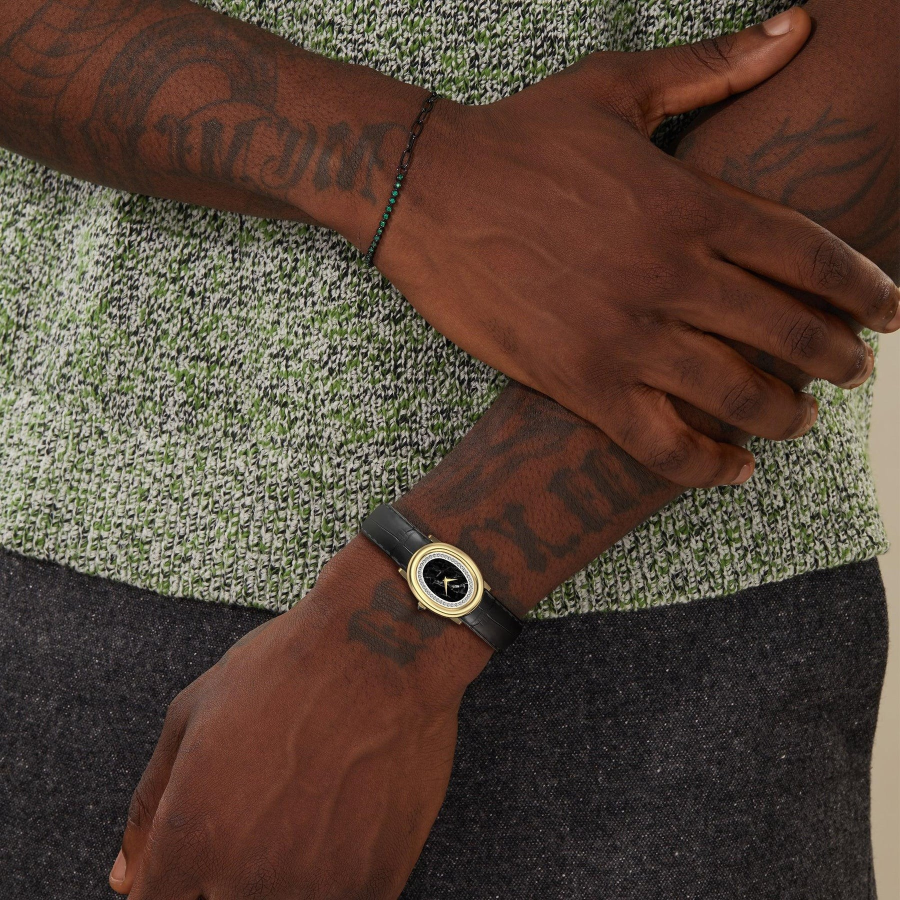 Oval Royale Diamond Watch - Twilight Marble