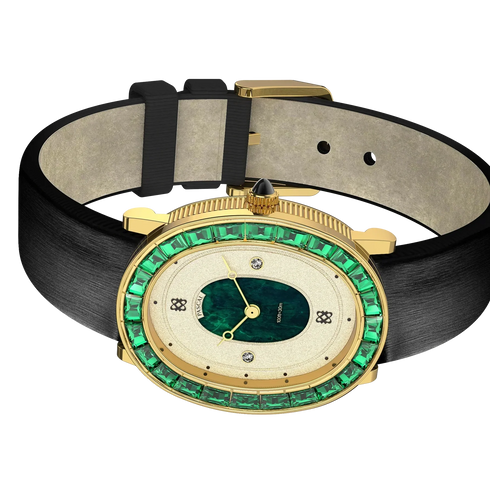 Oval Halo Diamond Watch - Greenery Crown
