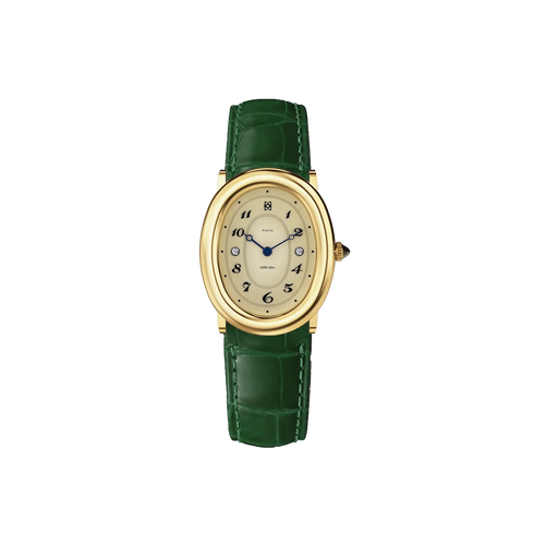 Oval Bubble Diamond Watch - Lush Green