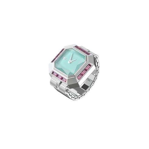 Sofia Prism Cocktail Watch Ring - Mint Chocolate