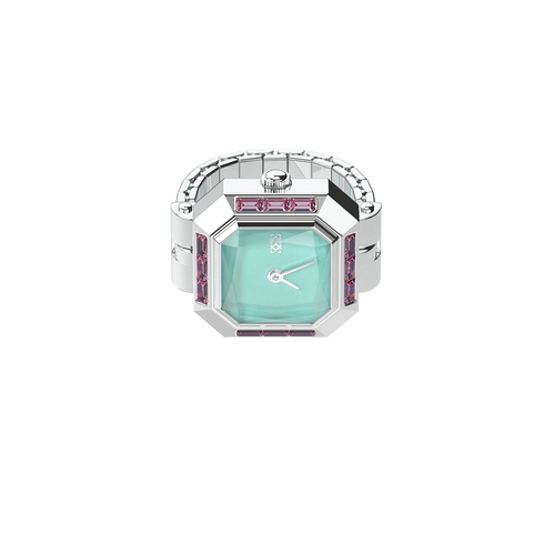 Sofia Prism Cocktail Watch Ring - Mint Chocolate
