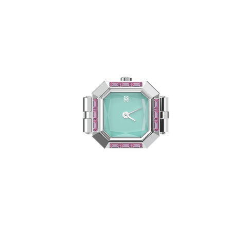 Sofia Prism Cocktail Watch Ring - Mint Chocolate
