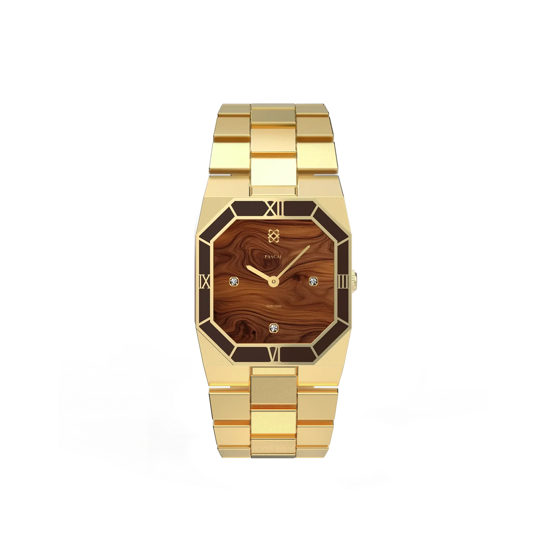 Octagonal Enamel Diamond Watch - Woodland Evening