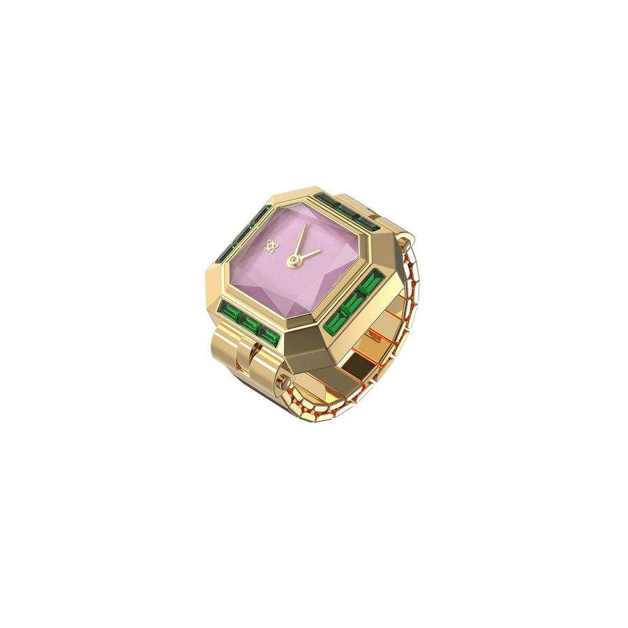 Sofia Prism Cocktail Watch Ring - Blueberry Fondant