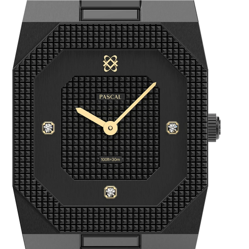 Octagonal Clou de Paris Diamond Watch - Shadow Warrior