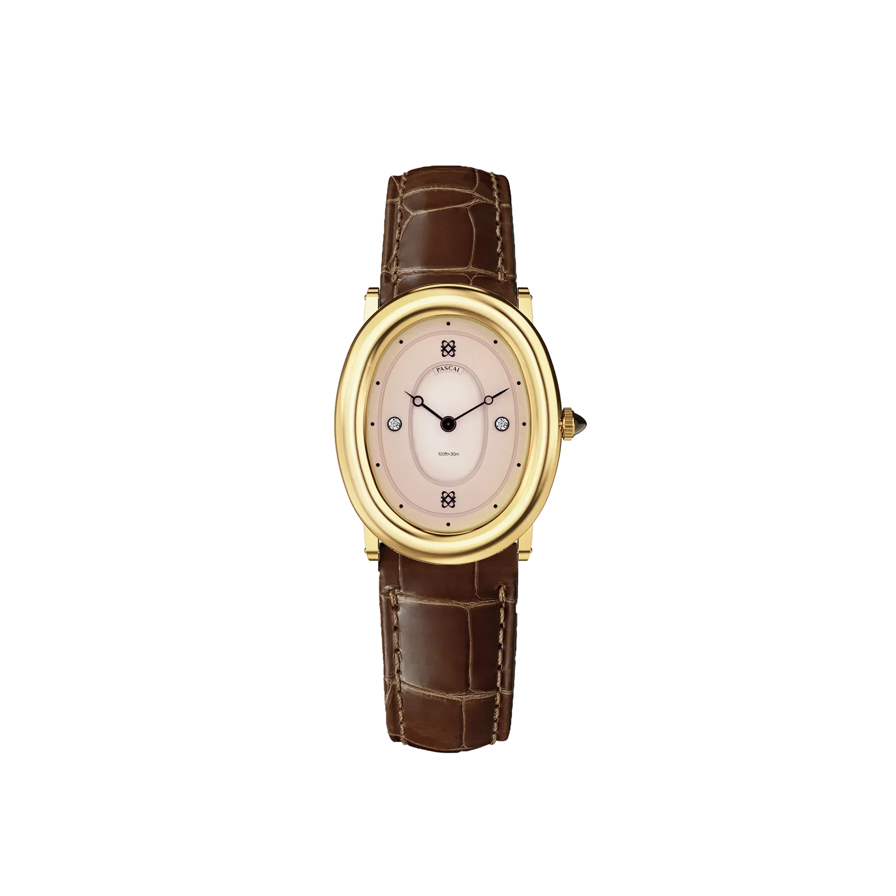 Oval Bubble Diamond Watch - Salmon Dial