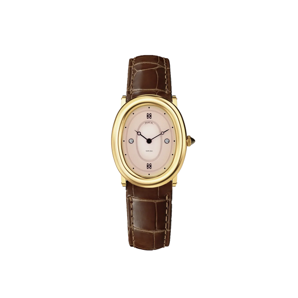 Oval Bubble Diamond Watch - Salmon Dial