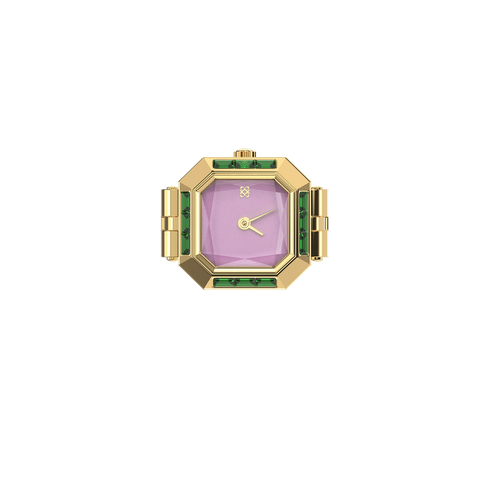Sofia Prism Cocktail Watch Ring - Blueberry Fondant