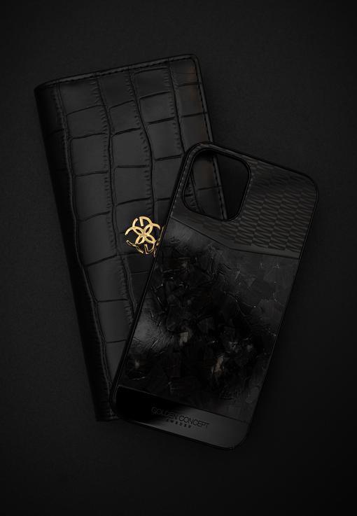 IPHONE CASE - FORGED CARBON BLK-GOLDEN CONCEPT-principeprive